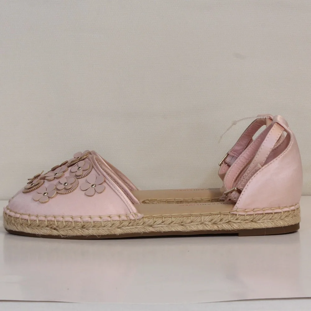 Isaac Mizrahi Live Women's Light Pink Mittie Fabric Satin Espadrilles